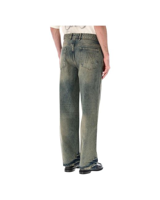 Represent Green Straight Jeans for men