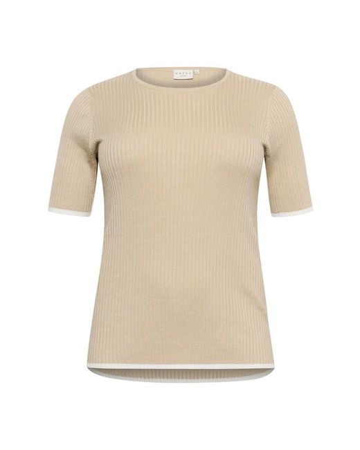 Round-Neck Knitwear di Kaffe in Natural