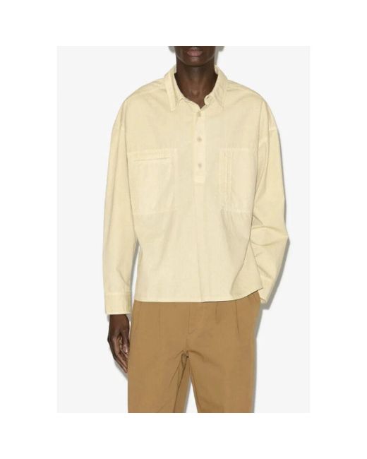 Isabel Marant Baumwoll-Arbeitskleidungsshirt Mit Knopfleiste in Natural für Herren