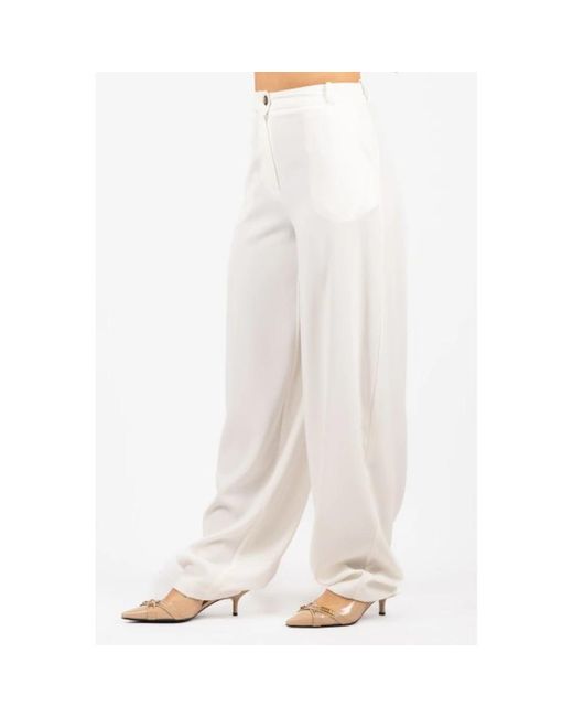 Elisabetta Franchi White Wide Trousers