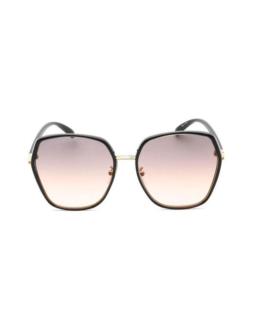 Occhiali da sole in metallo nero con lenti grigie di Guess in Brown