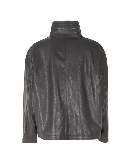 Emporio Armani Gray Leather Jackets