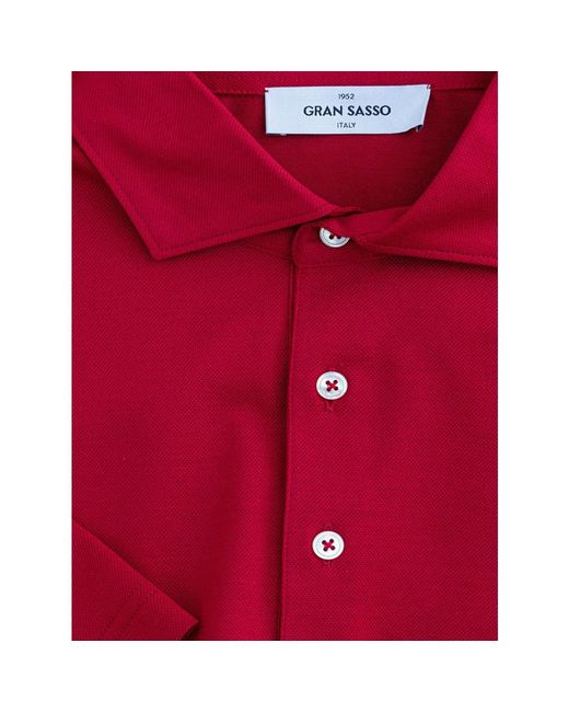 Gran Sasso Rotes piqué polo-shirt in Red für Herren