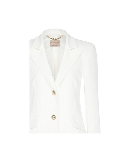 Rinascimento White Gefaltete lange jacke - cfc0117952003