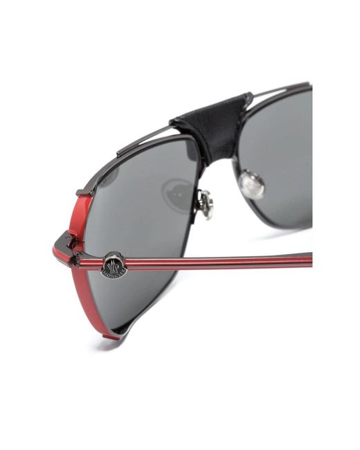 Moncler Gray Schwarze sonnenbrille mit originalzubehör