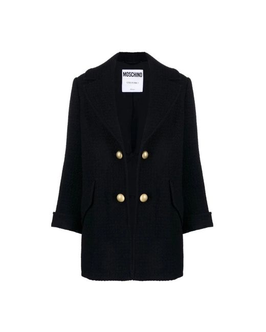 Moschino Black Double-Breasted Coats