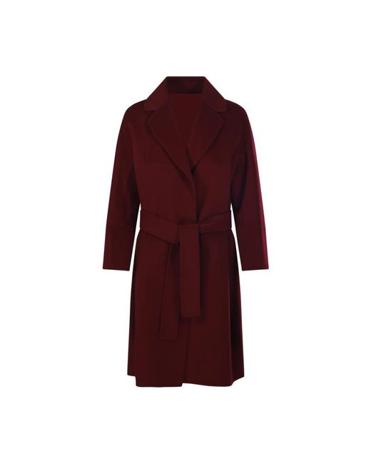 Max Mara Red Belted Coats