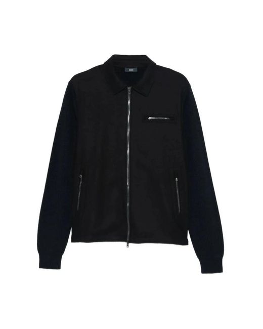 Herno Black Zip-Throughs for men