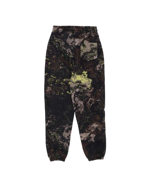 DOLLY NOIRE Broeken ,Veelkleurig ,Katoen Donkere Camo Chemische Trainingsbroeken Elastische Taille in het Black voor heren