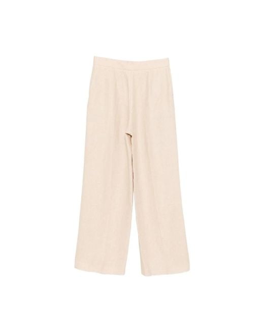 Eleventy Natural Cropped Trousers