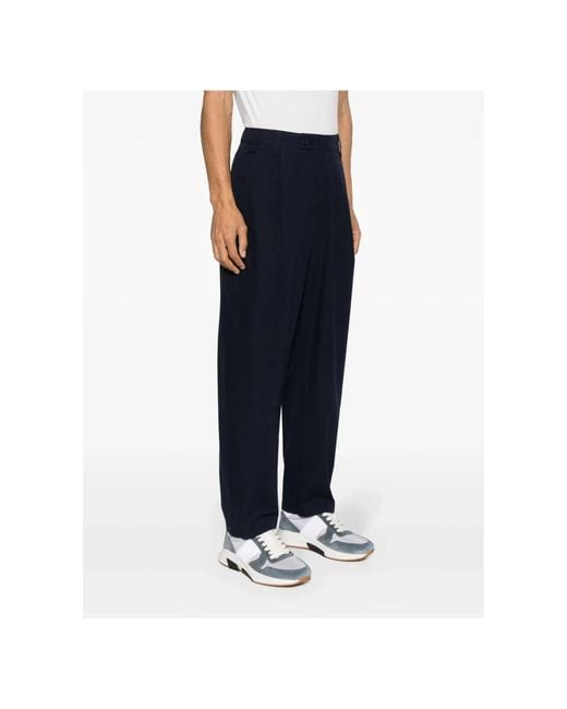 A.P.C. Blue Straight Trousers for men