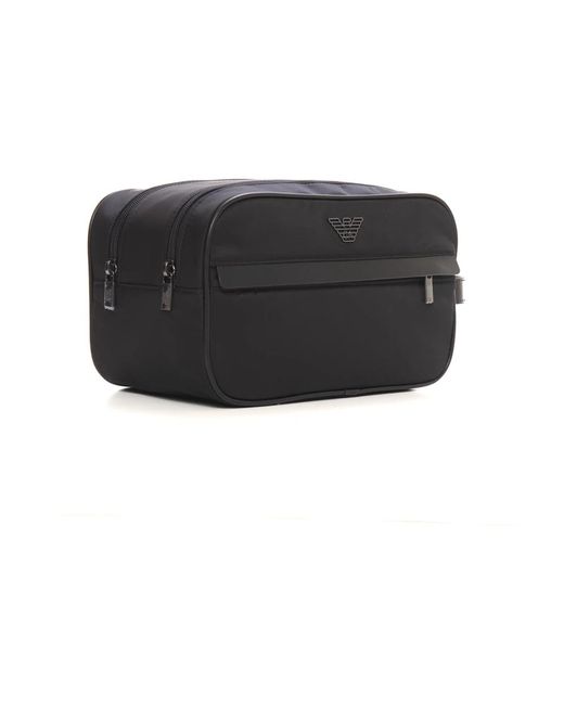 Emporio Armani Hochwertige schultertasche mit metall-logo in Black für Herren
