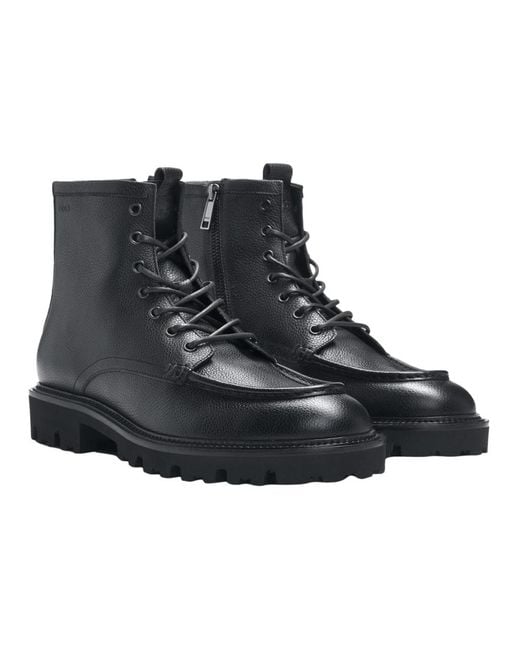 Boss Black Lace-Up Boots for men