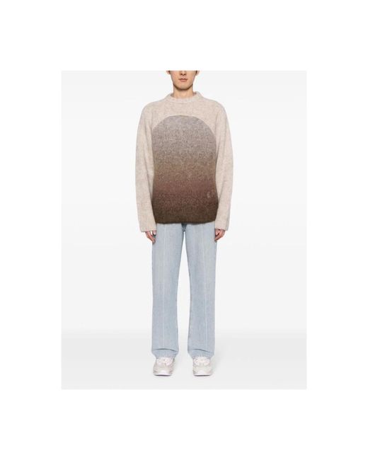 ERL Gray Round-Neck Knitwear for men