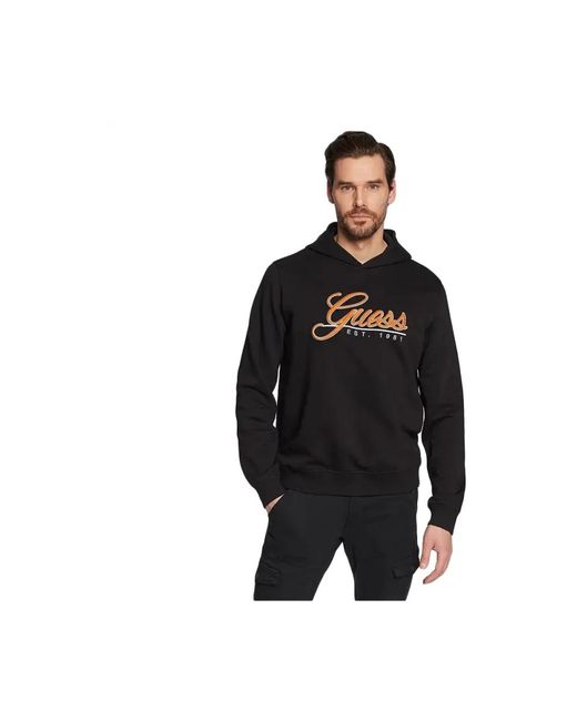 Guess Hoodies & Sweatvesten ,Zwart ,Stijlvolle Hoodie Sweatshirt in het Black voor heren