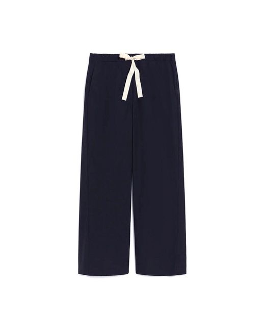 Max Mara Blue Blaue Jogging Popeline Hose