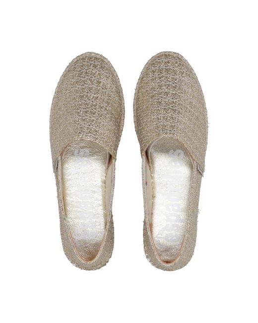 Espadrilles Schoenen ,Grijs ,Grijze Metallic Draad Platte Schoenen in het Gray
