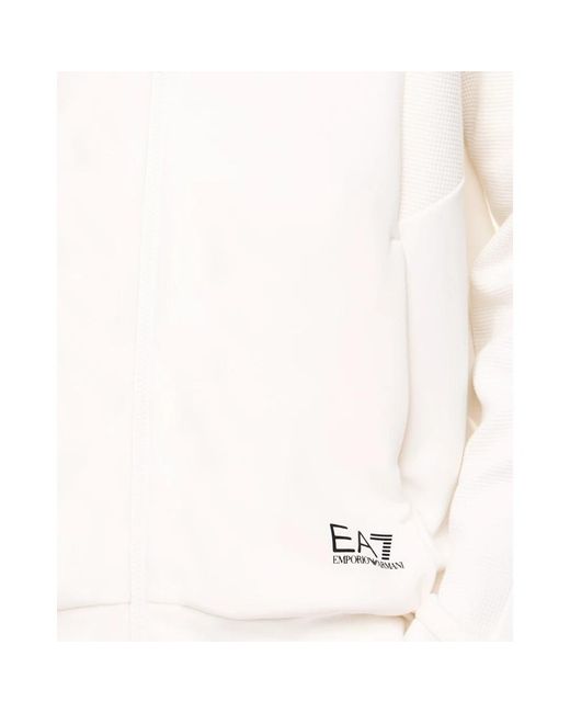 EA7 Kapuzenpullover Aus Baumwollmischung in White für Herren