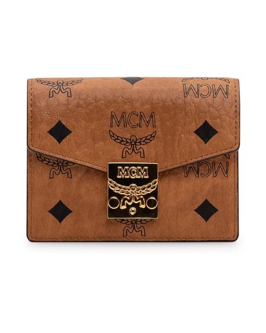 MCM Accessoires ,Bruin ,Tracy Chain Card Wallet in het Brown