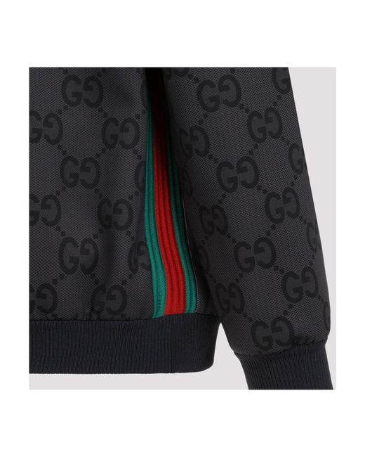 Gucci Dunkelgraue neopren-reißverschlussjacke in Black für Herren