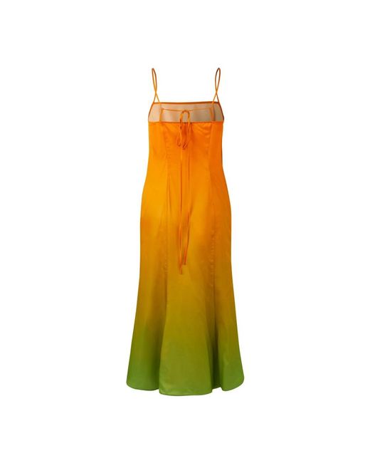 Samsøe & Samsøe Kleedjes ,Veelkleurig ,Gradient Jurk Van Zijdemix in het Green