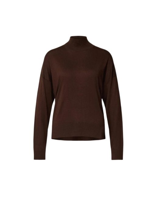 Liu Jo Brown Strickpullover Mit Stehkragen