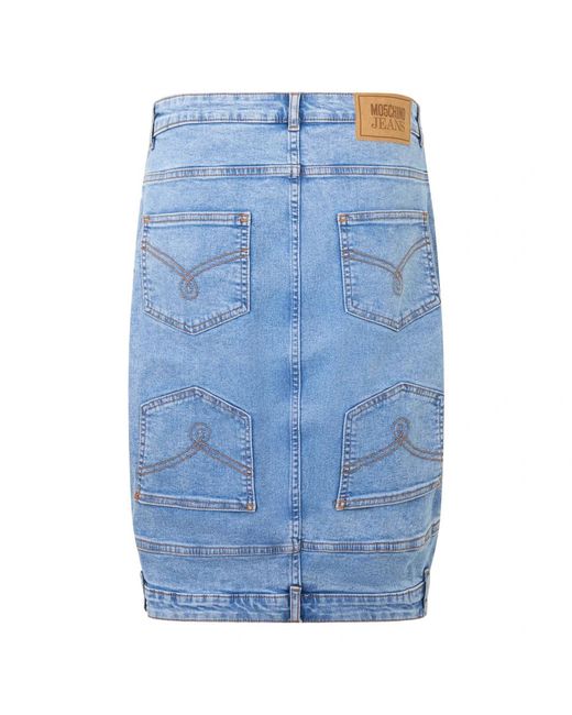 Moschino Lichtgewicht Katoenen Denim Rok in het Blue