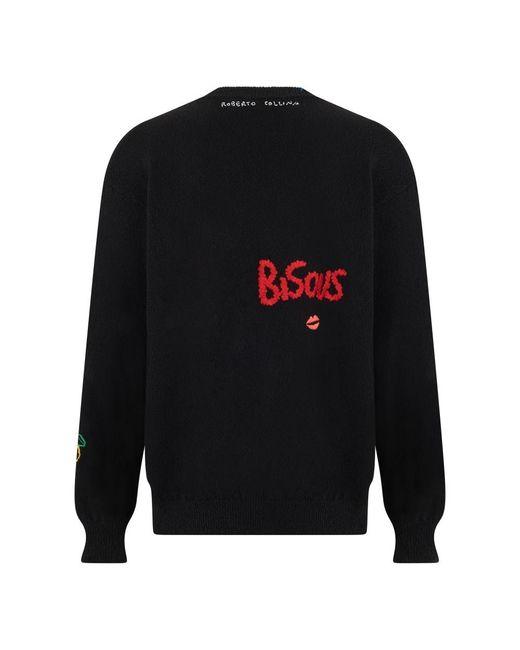 Roberto Collina Black Round-Neck Knitwear for men