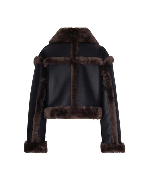 Stand Studio Black Faux Fur & Shearling Jackets