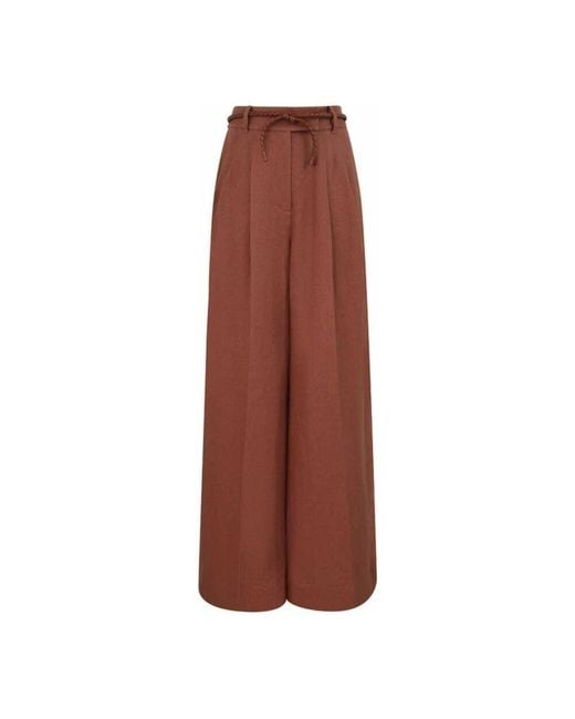 Zimmermann Brown Elegante Leinenhose Mit Weitem Bein