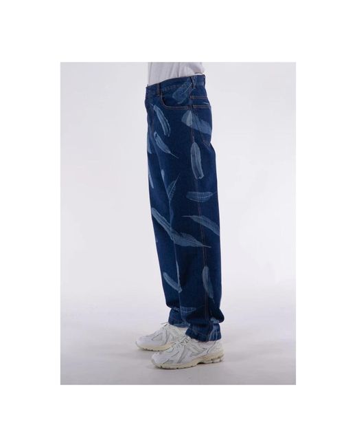 Marcelo Burlon Blue Straight Jeans for men