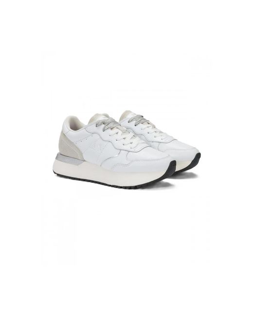 Sun 68 White Sneakers