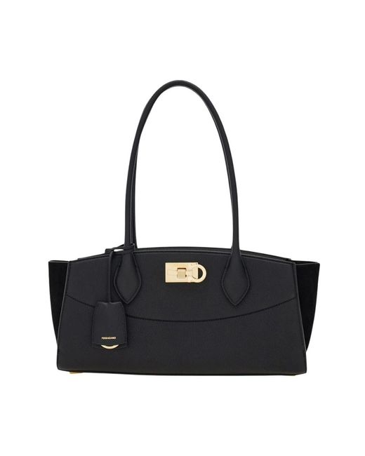 Ferragamo Black Shoulder Bags