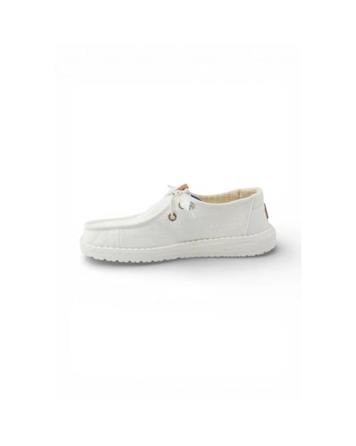 HeyDude White Laced Shoes
