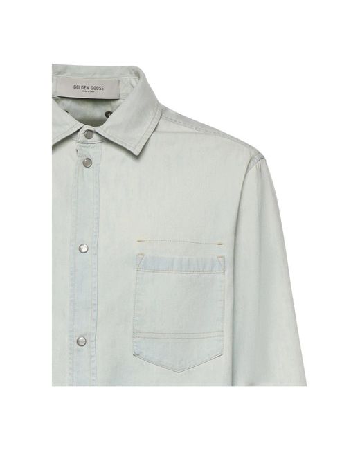 Golden Goose Deluxe Brand Blue Denim Shirts for men