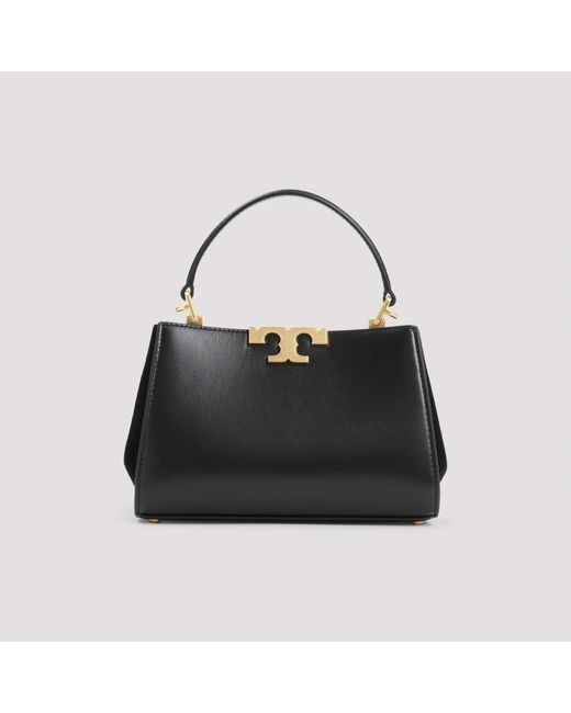 Mini satchel nera con logo di Tory Burch in Black