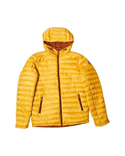 J.O.T.T Jassen ,Geel ,Leer Bergen Reversible Down Jacket in het Yellow voor heren