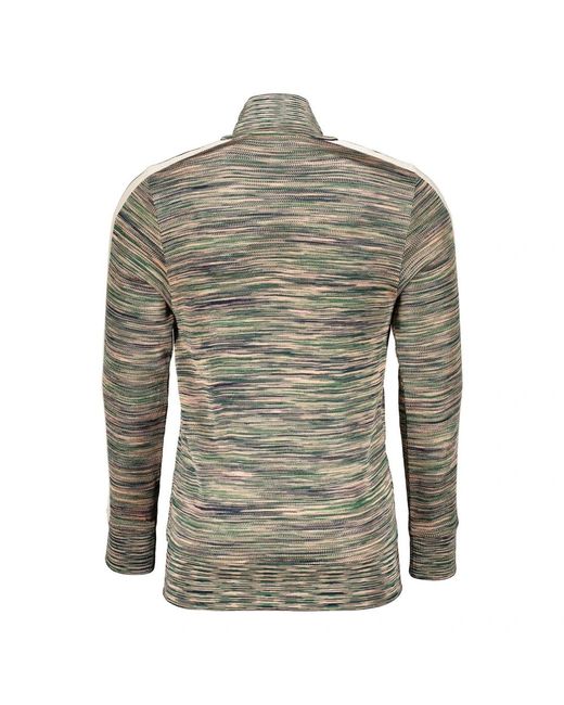 Palm Angels Hoodies & Sweatvesten ,Groen ,Leer Gebreid Vest Met Volledige Rits En Strepen in het Gray voor heren