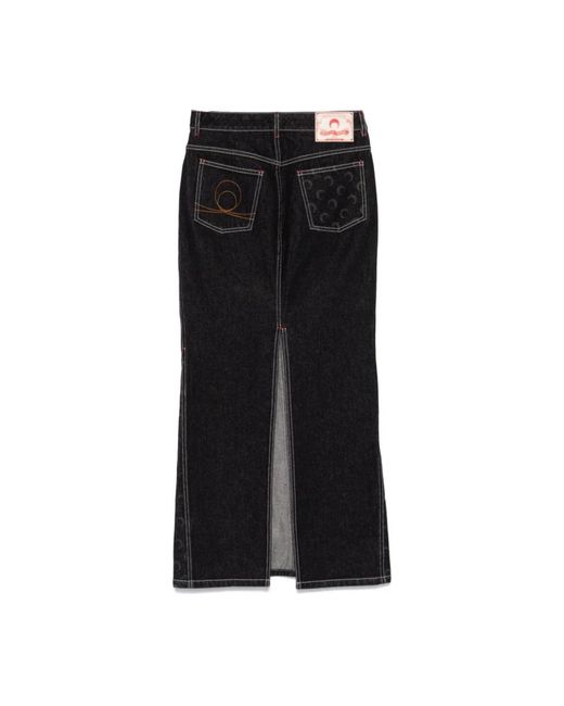 MARINE SERRE Black Denim Skirts