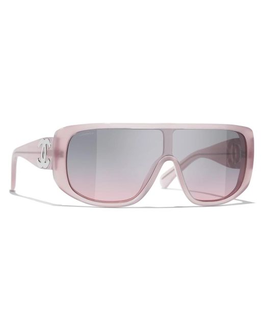 Chanel Pink Ikonoische sonnenbrille mit einheitlichen gläsern