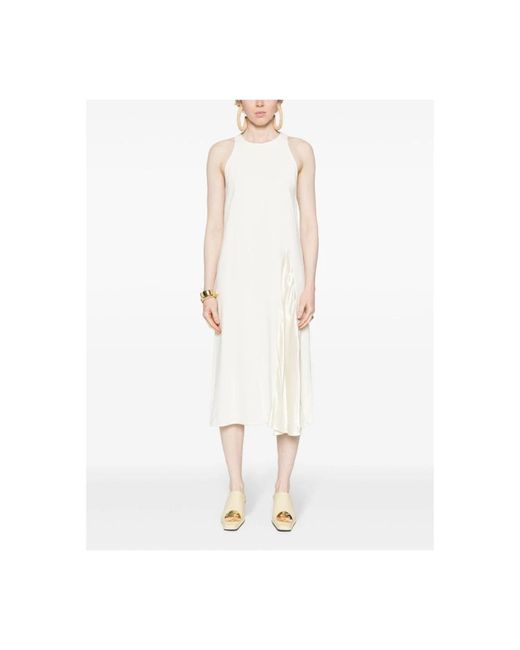 Erika Cavallini Semi Couture White Midi Dresses