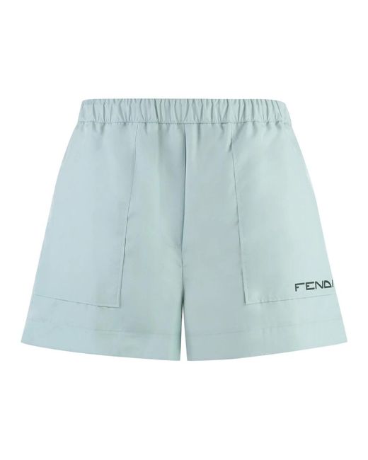 Fendi Nylon Shorts in het Blue