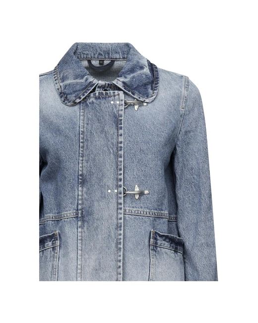 Fay Jassen ,Blauw ,Katoen Blauwe Katoenen Jas Met Zakken in het Blue