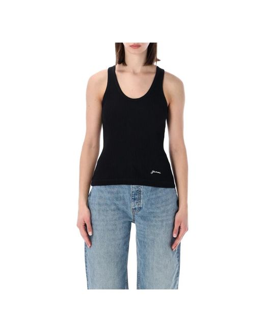 Ganni Black Sleeveless Tops