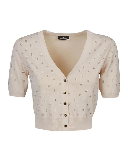 Tricot short sleeve sweater di Elisabetta Franchi in White