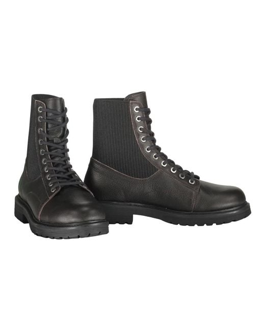 DIESEL Black Lace-Up Boots for men