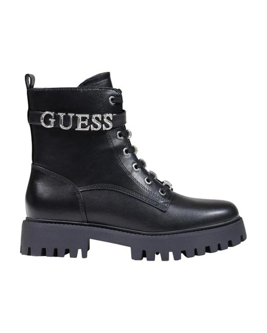 Guess Black Lace-Up Boots