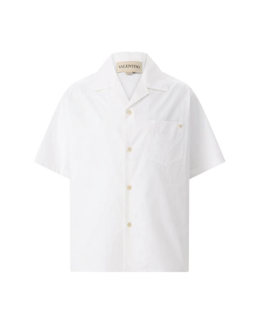 Valentino White Short Sleeve Shirts for men