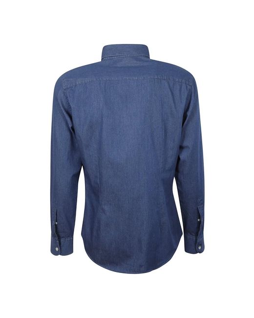 Fay Chambray Hemd in Blue für Herren