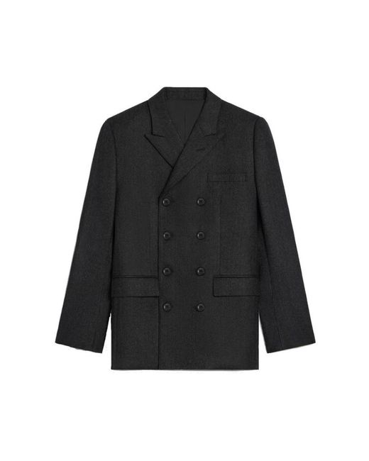 Céline Jassen ,Grijs ,Wol Luxe Wollen Blazerjas in het Black voor heren